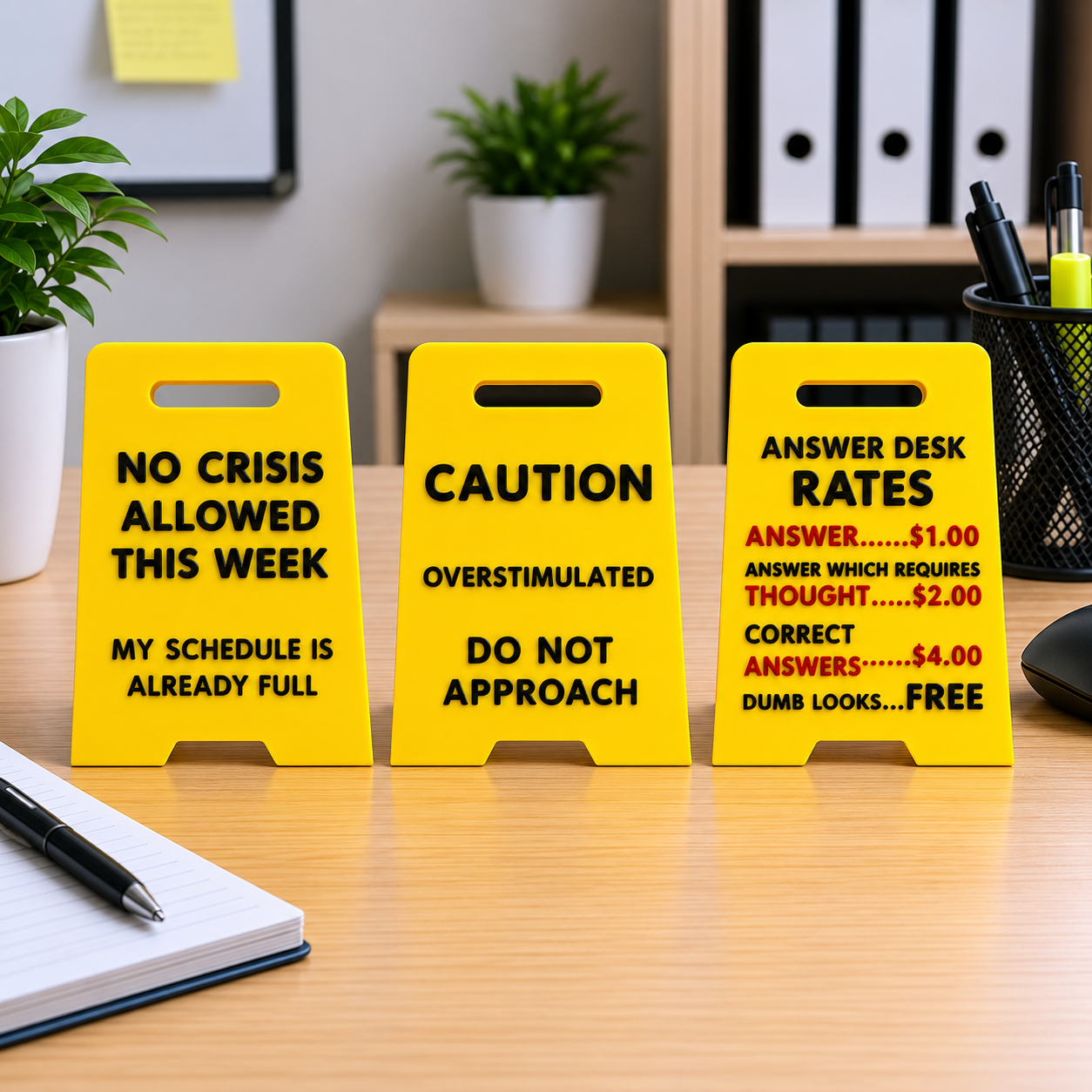 MoodCaution™ - Mood Desk Signs